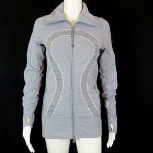 Lululemon Gray Zip Front Yoga Stride Jacket